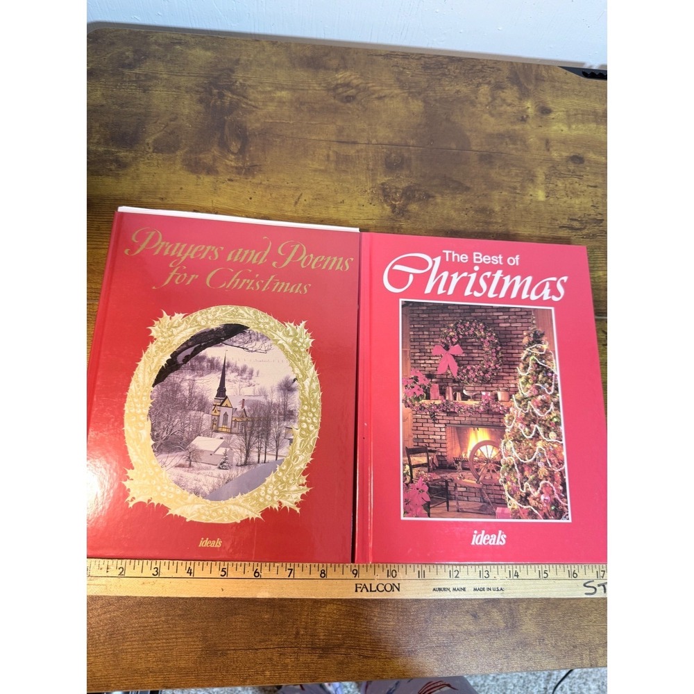 Ideals Christmas Book Lot 2 Hardcover Red Vintage Classic Holiday Poems Stories